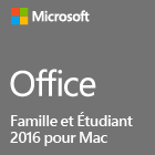 Microsoft® Office MAC Famille et Étudiant 2016